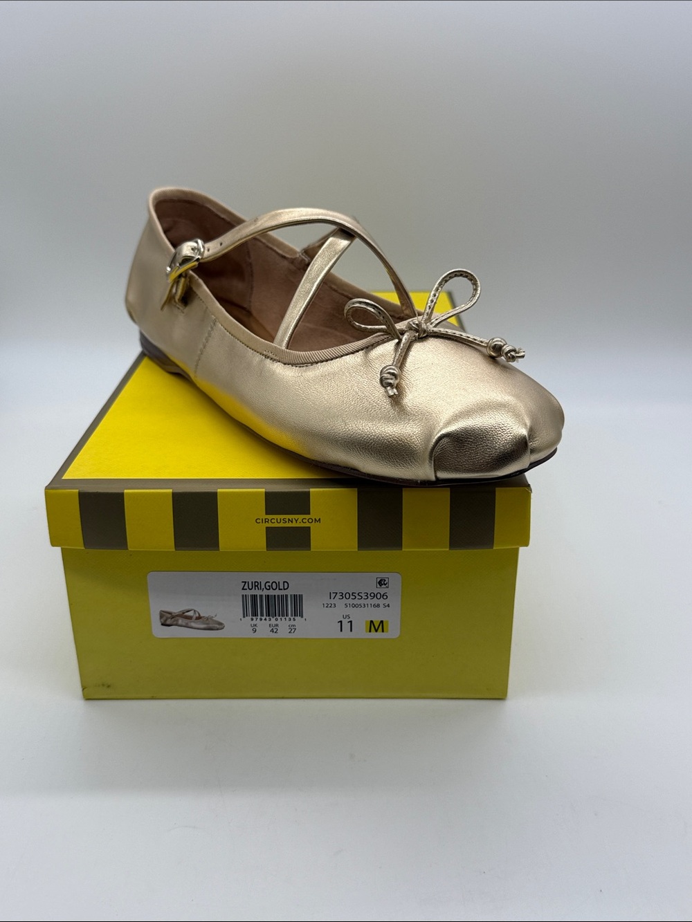 Circus by Sam Edelman Metallic Gold Cross-Strap Ballet Flat